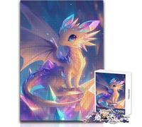 Puzzle pour Adultes 1000 pièces Dragon de Cristal, Jeu Impossible, découpe de précision, Cadeau de Noël Secret, Format 38x26cm