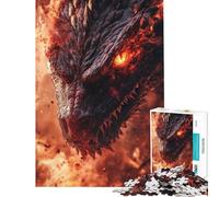 Puzzle pour Adultes 1000 pièces Dragon de feu Gros Plan Aide à l'exercice cérébral à l'analyse et à la logique Jeu Pratique pour Les 14 Ans et Plus (38x26cm)