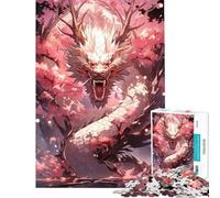 Puzzle pour Adultes 1000 pièces Dragon Japonais activités Amusantes à la Maison Jeu d'assemblage de Motifs pour Les 14 Ans et Plus (38x52cm)