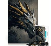 Puzzle pour Adultes 1000 pièces Dragon Noir,Assemblage sans Couture,Jeu de Concentration,Cadeau de détente,Cadeau d'anniversaire (38x26cm)