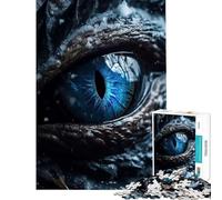 Puzzle pour Adultes 1000 pièces Dragons de Glace Œil de Saphir Jeu éducatif défi et détente Une œuvre d'art Cadeau pour Femmes et Hommes (Dimensions 50x75cm)