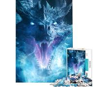 Puzzle pour Adultes 1000 pièces Dragons de Glace Rugissement de Blizzard Jeu éducatif Jouet Jeu intellectuel pour Les Joueurs exigeants (Dimensions 50x75cm)