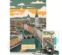 Puzzle pour Adultes 1000 pièces Dublin à Jointure Lisse,Jeu Amusant et résolvant des problèmes,idéal pour Un Anniversaire ou Une activité Artistique (50x75cm)