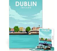 Puzzle pour Adultes 1000 pièces Dublin Irlande Art du Voyage Découpe Premium Jeu de réflexion Cadeau Divertissement pour Les Moments de détente Cadeau de Noël Amusant (50x75cm)