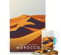 Puzzle pour Adultes 1000 pièces Dunes du Maroc,découpe Premium,Jeu de réflexion et de logique,Divertissement pour Les Moments de détente,décoration Murale de Noël (50x75cm)