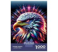 Puzzle pour Adultes 1000 Pièces Eagle Head Art Print-3 Puzzles pour Adolescents, Jouet, Décoration Murale, Cadeaux Uniques pour Anniversaire Et Noël 70x50cm/1000pcs