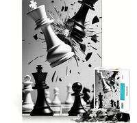 Puzzle pour Adultes 1000 pièces Échecs Rois Collision Ajustement Parfait Jeu d'adresse mentale et Artistique Temps de détente Jeu d'anniversaire (38x52cm)