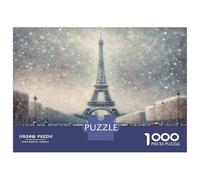 Puzzle pour Adultes 1000 Pièces Eiffel Tower Snowy Winter Puzzle pour Adolescents pour S'amuser en Famille, Défi Éducatif, Cadeau d'anniversaire Unique 52x38cm/1000pcs