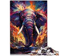 Puzzle pour Adultes 1000 pièces Éléphant coloré Le Puzzle 14,96 po x 20,47 po Liste de souhaits de Noël avec Le Père Noël pour Les Adolescents de 14 Ans et Plus