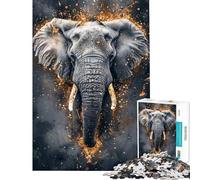 Puzzle pour Adultes 1000 pièces Éléphant Majestueux Golden Echo Jeu éducatif Cadeau d'anniversaire pour Toute la Famille (Taille 38x26cm)