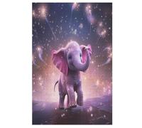 Puzzle pour Adultes 1000 Pièces Éléphant Puzzles en Bois Créatifs-Jeu Pratique -Décoration Familiale （78×53cm）