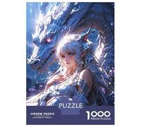 Puzzle pour Adultes 1000 Pièces Enchanted Bond Elven Maiden and Mystic Dragon Puzzles pour Adultes, Jouet, Décoration Murale, Améliore La Mémoire, Idéal comme Cadeau 70x50cm/1000pcs