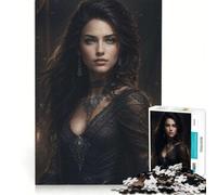 Puzzle pour Adultes 1000 pièces, Énigme élégante en Noir, Jeux relaxants, Niveau de difficulté Difficile, Liste de souhaits avec Le Père Noël 38x26cm
