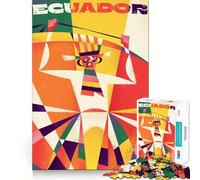 Puzzle pour Adultes 1000 pièces Équateur Art géométrique Bords Nets Décoration Défi Mental Jeu de détente Cadeau Artistique de Noël (38x26cm)