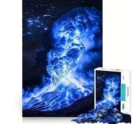 Puzzle pour Adultes 1000 pièces Éruption volcanique Bleue,Art Finement découpé,Divertissement et résolution de problèmes,Jeu Confortable,décoration Murale de Noël (38x26cm)