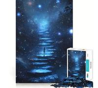Puzzle pour Adultes 1000 pièces Escalier céleste vers Les étoiles,œuvre d'art Finement découpée,Jeu Stimulant Le Cerveau,Jeu de détente,Cadeau de Noël (38x26cm)