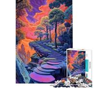 Puzzle pour Adultes 1000 pièces Escalier vers Le surréalisme Jeux relaxants découpe de précision Jeu Stimulant Idée Cadeau (Dimensions 38x26cm)