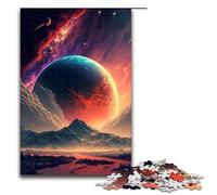 Puzzle pour Adultes 1000 pièces Espace Sombre et planètes Puzzle en Bois pour Enfants Jouet éducatif et détendu 75x50cm