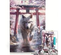 Puzzle pour Adultes 1000 pièces Esprit du Loup Sakura Torii Jeu de réflexion Difficile idéal comme Cadeau pour Toute la Famille 38x52cm
