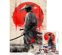 Puzzle pour Adultes 1000 pièces Esprit samouraï Lune Rouge Jeu Impossible Décoration Parfaite Jouet éducatif Activités Amusantes à la Maison (50x75cm)