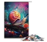 Puzzle pour Adultes 1000 pièces Famille d'escargots psychédéliques colorés Puzzles en Bois Jeu éducatif Jouet de défi 1000 pièces (38 x 26 cm)