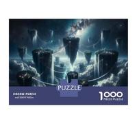 Puzzle pour Adultes 1000 Pièces Fantasy Cloud Cityscape Puzzle pour Adolescents pour S'amuser en Famille, Défi Éducatif, Cadeau d'anniversaire Unique 38x26cm/1000pcs