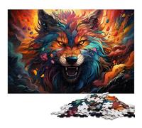 Puzzle pour Adultes 1000 pièces Fantasy Colorful Angry Wolf Jigsaw Chaque pièce est Unique - Jeu Familial Stimulant et Amusant 1000 pièces (75 x 50 cm)