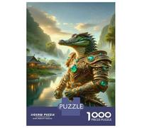 Puzzle pour Adultes 1000 Pièces Fantasy Dragon Armor Statue Puzzles pour Adolescents, Jouet, Décoration Murale, Cadeaux Uniques pour Anniversaire Et Noël 52x38cm/1000pcs
