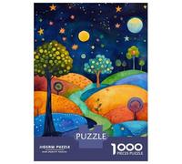 Puzzle pour Adultes 1000 Pièces Fantasy Night Sky Landscape Art Print Puzzles pour Adultes Analyse Et Logique Entraînez Votre Cerveau Et Votre Dextérité Jeu Intellectuel 52x38cm/1000pcs