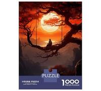 Puzzle pour Adultes 1000 Pièces Fantsay Tree Sunset Puzzle Casse-tête Jeu pour S'amuser en Famille Interaction Parent-Enfant 38x26cm/1000pcs