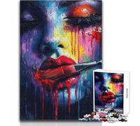 Puzzle pour Adultes 1000 pièces - Femme Abstraite au Pinceau - Jeu Relaxant - Défi Difficile - Cadeau d'anniversaire - Dimensions : 38x52cm