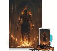 Puzzle pour Adultes 1000 pièces Figure en feu dans Une cathédrale,Agni Jeu de Concentration mentale Amusant et Fluide,idéal pour Un Moment de détente ou Un Anniversaire (38x26cm)