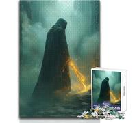 Puzzle pour Adultes - 1000 pièces - Figurine à Capuche avec épée flamboyante - Design élégant - Décoration Murale - Cadeau d'anniversaire - Dimensions : 50x75cm