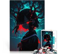 Puzzle pour Adultes 1000 pièces Fille d'anime aux Yeux Rouges Brillants Défi Difficile Car C'est Un pour Toute la Famille 38x26cm
