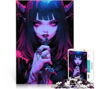 Puzzle pour Adultes 1000 pièces Fille d'anime Sombre avec Une dague Casse-tête pour Renforcer l'amour Entre Les Couples 75x50cm