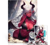 Puzzle pour Adultes 1000 pièces Fille démon avec des Ailes Réduction du Stress intéressante Cadeaux pour Les Amis et la Famille 38x26cm