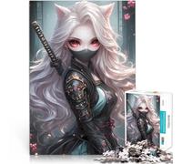 Puzzle pour Adultes 1000 pièces Fille Renard Ninja Anime Jouets éducatifs d'apprentissage est idéal comme Cadeau pour Toute la Famille 26x38cm