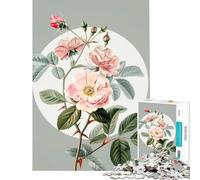 Puzzle pour Adultes 1000 pièces Fleur de Rosa Lucida Brillante Jouet Jeu intellectuel Jeu éducatif mais Aussi Amusant et Humoristique Cadeau d'anniversaire (Dimensions 38x26cm)