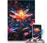Puzzle pour Adultes 1000 pièces Fleur Lumineuse dans Une forêt Sombre Jeu Stimulant est idéal comme Cadeau pour Toute la Famille 38x26cm