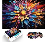 Puzzle pour Adultes 1000 pièces Fleurs artistiques colorées Puzzle pour Jeu éducatif Défi Jouet 26x38cm Analyse et logique