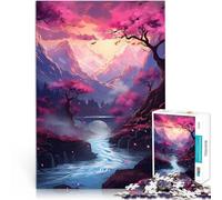 Puzzle pour Adultes 1000 pièces Fleurs de Cerisier du Matin Entraînez Votre Cerveau et Vos Mains Super Cadeau 38x26cm