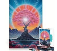 Puzzle pour Adultes 1000 pièces Fleurs de Cerisier Nova Exact Edge Art Focus Building Toy Cozy Time Game Décoration Murale de Noël (38x26cm)