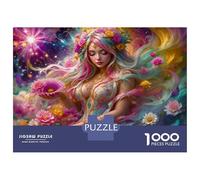 Puzzle pour Adultes 1000 Pièces Floral Goddess Puzzle Jeux Relaxants Découpe De Précision Interaction Parent-Enfant 38x26cm/1000pcs