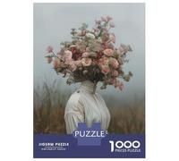 Puzzle pour Adultes 1000 Pièces Floral Head Art Lady Field Puzzle Adulte Jeu Manuel Découpe De Précision Idéal comme Cadeau 70x50cm/1000pcs