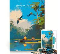 Puzzle pour Adultes 1000 pièces Forêt amazonienne Assemblage Parfait Art Logique Jeu d'adresse Jeu Lent Calme Cadeau de Noël apaisant (50x75cm)