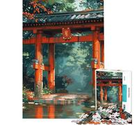 Puzzle pour Adultes 1000 pièces Forêt d'automne Torri Gate Puzzles Adultes Jeux relaxants Difficulté Difficile Cadeaux pour Amis et Famille (Dimensions 50x75cm)