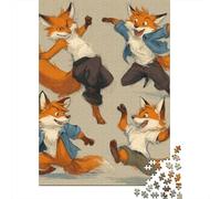 Puzzle pour Adultes 1000 Pièces Fox Character Design Poses Puzzles pour Adolescents, Jouet, Décoration Murale, Cadeaux Uniques pour Anniversaire Et Noël 52x38cm/1000pcs