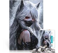Puzzle pour Adultes 1000 pièces Gardien du Loup Mystique Jouets de Divertissement Familial Anniversaire et Cadeaux Uniques 38x26cm