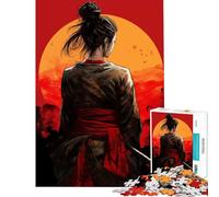 Puzzle pour Adultes 1000 pièces Geisha Samouraï Jeu de Puzzle Japonais Stimulant Jouet éducatif décoration Parfaite Cadeau Amusant (Dimensions 38x26cm)