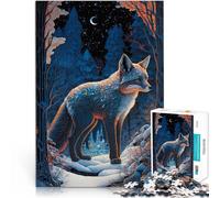 Puzzle pour Adultes 1000 pièces Genre Fox Fantasy Jouets de Jeu pour Cadeau Familial avec Affiche et Feuille de Questions correspondantes 75x50cm
